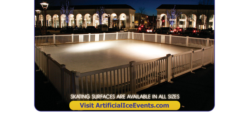 Artificial Ice Events - Perfect for Winter Weekends, Holiday Tree Lightings, TV Commercials, Mall Installations, Hockey Camp and More