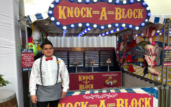 Deluxe Knock-A-Block Carnival Booth