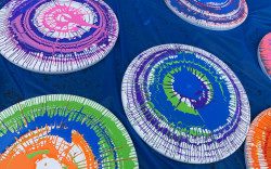 Black Light Spin Art Frisbees